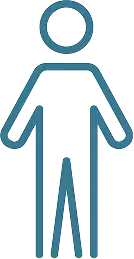 Blue icon of a human body